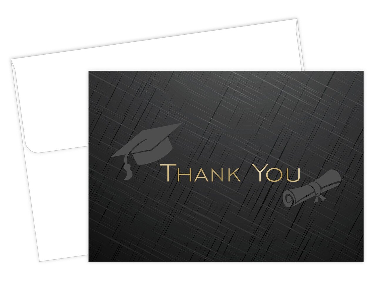 Great Papers! Thank You Note Card and White Envelope, Grad with Gold Foil, 4.75" x 3.375"(folded), 50 count